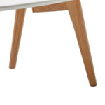 2 HELENA stalų komplektas, 100x50xA40cm, 70x35xA35cm, stalvir&scaron;is: MDF, spalva: balta, kojelės ąžuolo