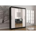 Spinta VISTA 01 (150 cm) juoda / balta + LED