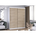 RICO spinta (204 cm) balta / Sonoma ąžuolas + LED profilis 200