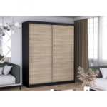 Idzczak spinta RICO 204 cm juoda, Sonoma ąžuolas + LED profilis 200