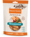 Nature's Variety Super Food Snacks skanėstai &scaron;unims su la&scaron;i&scaron;a : Skanėstų pakuočių svoriai - 85 g
