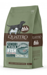 Quattro all breed senior and diet sausas begrūdis maistas &scaron;unims su balta žuvimi ir kriliu : Sauso maisto pakuotės - 3 kg