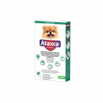 Ataxxa užla&scaron;inamas tirpalas &scaron;unims nuo erkių, blusų ir uodų, iki 4 kg, 200 mg/40 mg : Kiekis - 1 vnt.