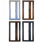 Dvivėrės plastikinės lauko durys DN10 Rie&scaron;utas 205x130 Kairinės