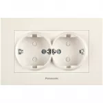 Karre Plus Beige Child Protected Double Earth Socket