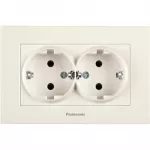 Karre Plus Beige Two Gang Earthed Socket