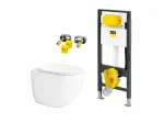 Potinkinis WC komplektas Viega Prevista Dry be mygtuko ir WC puodu Ravak Chrome AquaSpin su dangčiu
