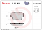 stabdžių trinkelių rinkinys, diskinis stabdys BREMBO P 23 175