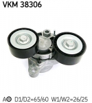 Diržo įtempiklis, V formos rumbuotas diržas SKF VKM 38306