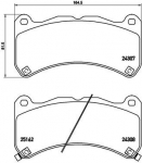 stabdžių trinkelių rinkinys, diskinis stabdys BREMBO P 83 146
