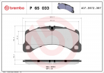 stabdžių trinkelių rinkinys, diskinis stabdys BREMBO P 65 033