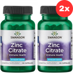 2x Swanson Zinc Citrate 30 mg 60 kaps (viso 120 kapsulių)
