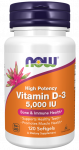Now Foods Vitamin D-3 5000 IU 120 Softgels