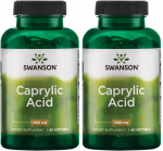 2x Swanson Caprylic Acid 600mg 60 caps