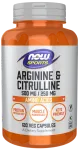 NOW Arginine 500mg & Citrulline 250mg 120 Veg. Capsules