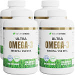 4x Naturestrong Ultra Omega-3 500 EPA / 250 DHA 120 Softgels