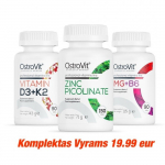 Komplektas vyrams Vitaminas D3+K2 + Cinkas + Magnis + B6