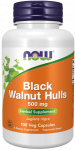NOW Black Walnut Hulls 500mg 100 Kapsulių