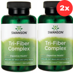 2x Swanson Tri-Fiber Complex Digestive Health 100 Caps