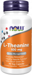 NOW Foods L-Theanine with Decaf Green Tea, 100mg - 90 vcaps