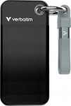 Verbatim Pocket SSD 1 TB, External SSD (black/grey, USB-C 3.2 Gen 2 (10 Gbit/s), with key ring and cable holder)