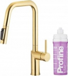 KFA Bateria kuchenna KFA KFA bateria kuchenna z funkcją filtracji wody i wyciąganą wylewką DUERO PURE STYLE PULL-OUT + zestaw filtrujący PROFINE LILAC S, brushed light gold 6623-315-39