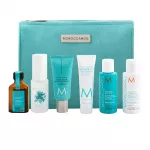 Rinkinys Moroccanoil: drėkinamasis be parabenų plaukų kondicionierius drėkina ir suteikia blizgesio 70 ml + drėkinamasis be parabenų plaukų &scaron;ampūnas drėkina ir suteikia blizgesio 70 ml + originalus argano