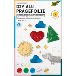 Aliuminio folija reljefiniam pie&scaron;imui, 5 lapai įvairių spalvų, FOLIA