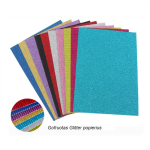 Kartonas gofruotas A4 10 spalvų bizgantis