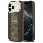 Guess 4G Stripe MagSafe dėklas iPhone 17 Pro Max - rudas
