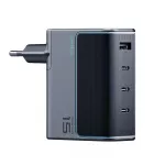 Cuktech AD1404UEU 140W GaN 3x USB-C + USB-A Sieninis įkroviklis su USB-C kabelu - Pilkas