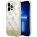 Guess dėklas iPhone 14 Pro &ndash; auksinis, 4G Pattern Script