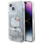 Hello Kitty blizgučių dėklas iPhone 15 &ndash; sidabrinis