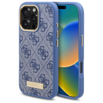 Guess 4G Logo Plate MagSafe dėklas iPhone 16 Pro &ndash; mėlynas