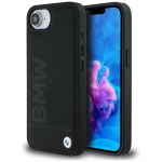 BMW Leather Hot Stamp dėklas iPhone 16e &ndash; juodas