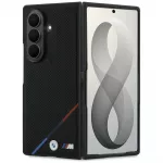 BMW M Leather Perforated Tricolor Stripe Metal Logos MagSafe dėklas Samsung Galaxy Z Fold 8 Ultra - juodas