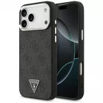 Guess 4G Triangle Logo MagSafe dėklas iPhone 17 Pro Max / 18 Pro Max - Juodas & Sidabrinis