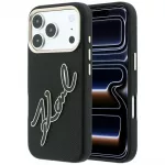 Dėklas Karl Lagerfeld Smooth Big Resin Signature Logo, skirtas iPhone 18 Pro / 17 Pro - Juodas