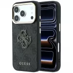 Guess 4G & Big Resin Logo dėklas iPhone 17 Pro Max / 18 Pro Max - juodas