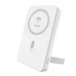 Magnetinis powerbank Dudao K14S+ 10000mAh 22.5W USB-A + USB-C suderinamassu MagSafe su stovu - baltas