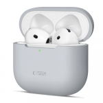 Tech-Protect silikoninis dėklas AirPods 4 &ndash; pilkas