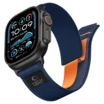 Dirželis Tech-Protect Nylon Elite Apple Watch 8 / 9 / 10 / 11 / 12 / SE / Ultra (44 / 45 / 46 / 49 mm), tamsiai mėlynas/oranžinis