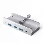 Orico MH4PC &scaron;aliklis su spaustuku USB-C / 3x USB-A 3.0 + 1x USB-C 3.0 - sidabras