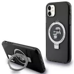 Karl Lagerfeld MagSafe dėklas su žiedu iPhone 11/XR &ndash; juodas