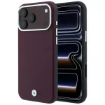 Dėklas BMW Sign Deboss Quilted Metal Logo MagSafe, skirtas iPhone 18 Pro Max / 17 Pro Max - Bordo