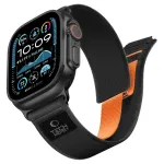 Dirželis Tech-Protect Nylon Elite Apple Watch 8 / 9 / 10 / 11 / 12 / SE / Ultra (44 / 45 / 46 / 49 mm), juodas/oranžinis