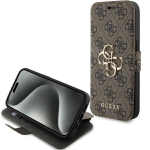 Guess 4G Metal Logo dėklas iPhone 15 Pro &ndash; rudas
