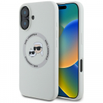 Karl Lagerfeld Silicone Double Heads & Circle MagSafe dėklas iPhone 16 &ndash; smėlio