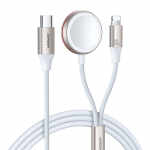 Joyroom S-IW012 2 in 1 Lightning laidas ir indukcinis įkroviklis Apple Watch 1.5m - baltas
