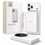 Tech-Protect PB40 LifeMag MagSafe i&scaron;orinė baterija 10000mAh 25W Qi2.2 &ndash; balta / sidabrinė